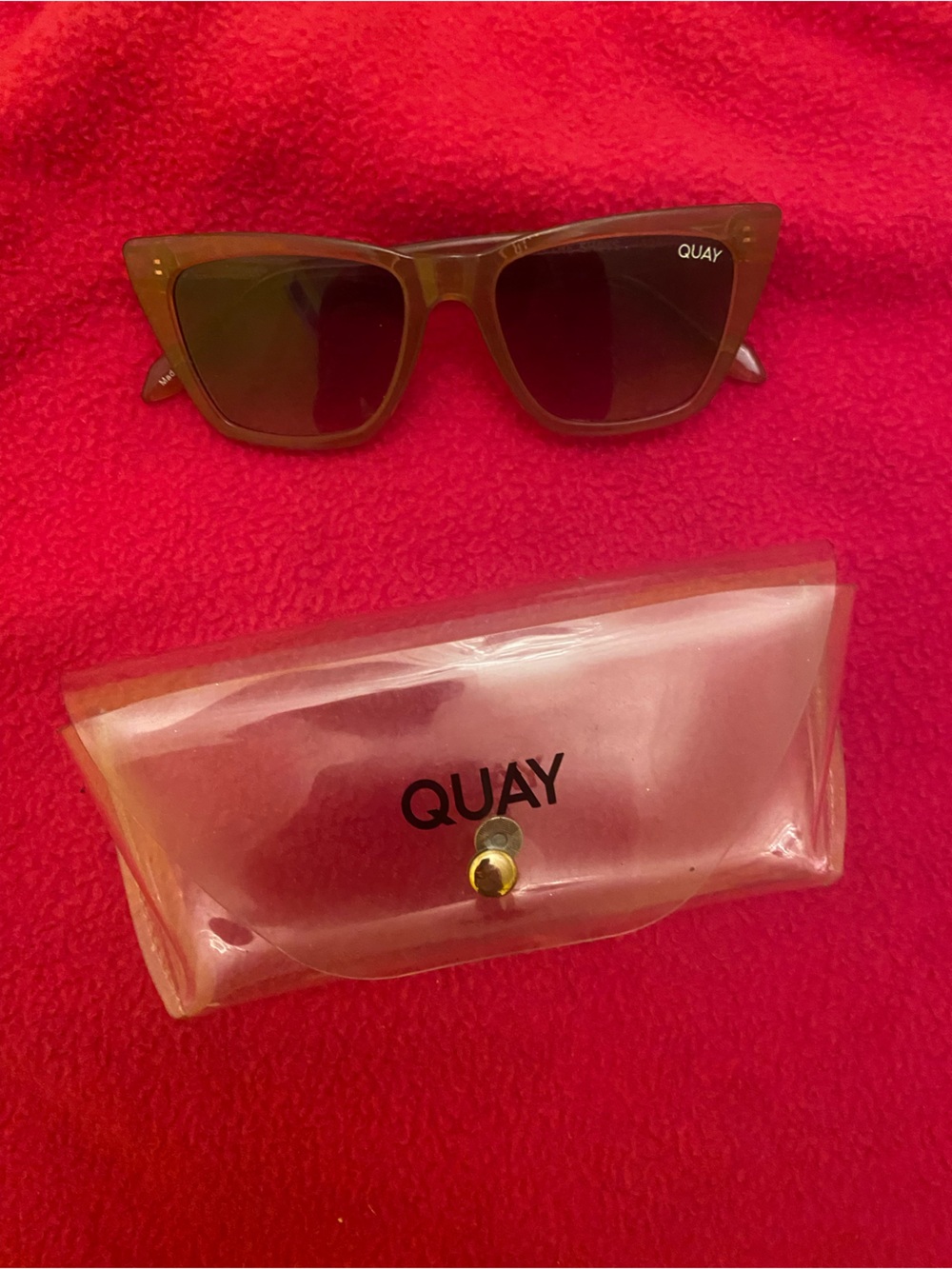QUAY Australia CALL THE SHOTS Women's  Sunglasses Tan Amber Beige Cateye